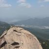 At the peak of Bukhansan, there were many professional rock climbers having fun - and making me very nervous!
