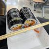 A quick gimpap roll for the ride home - it may look like sushi, but gimbap is a Korean favorite, considered a picnic food like sandwiches