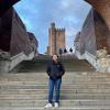 Standing on the steps in Helsingborg