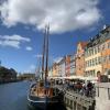 A historic boat moored in the canal at Copenhagen