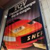 A poster of an old TGV in the Cité des Trains (Mulhouse, France)