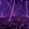 Lights illuminate the crowd at the Rampage festival in Antwerp