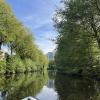 A view from a boat on the Vilaine river cutting across Rennes