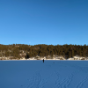 This is the lake we fished on with the moon overhead.