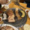 Korean barbecue at the school staff dinner.... why are we grilling a banana?