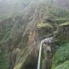 A really cool waterfall on our way down the mountain