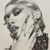 A pencil drawing of Meghan Thee Stallion