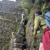From the town, we took a hiking trail up the mountain to the ruin of Machu Picchu--It was a steep climb that made us all very sweaty and tired!