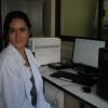 Here I am running my data on an instrument called a flow cytometer 