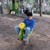 We found this beautiful park full of tall trees and had some fun. 