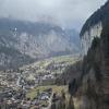 A view of Lauterbrunnen, Switzerland from the top of a mountain