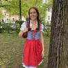 I am wearing a German Dirndl for Springfest in Munich, Germany
