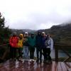 Me and my friends before our hike... the rainbow rain jackets were a fun coincidence!