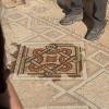 Inside the ruins of a Byzantine church, we saw the beautiful mosaics hidden under the dust. 