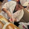 Making sushi with my group 