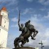 A statue at the top of the Bratislava castle! 