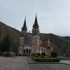 The Basilica de Santa María la Real de Covadonga built in pink limestone
