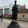 This statue of the famous fictional detective Sherlock Holmes is outside one of the Tube stations in central London (In London the metro is called the Tube!)
