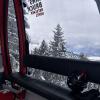 While skiing, I had to take a cable car up the mountains. I had great views of the Austrian alps on the way up.