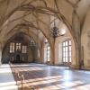 A place where people eat dinner in a big castle in Prague, Czech Republic