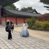 Young visitor wearing hanbok