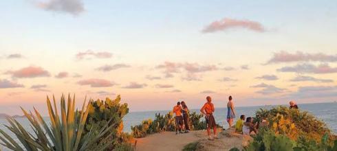 A bunch of my friends watching the sunset