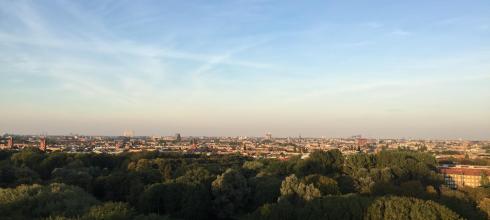 You can see Amsterdam and Rembrandt Park from the top of my building