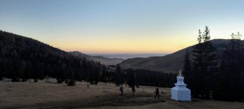 We found this stupa, or Buddhist monument, on our hike down the Bogd Khan Mountain