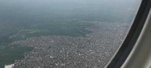 Flying into New Delhi, my new home!