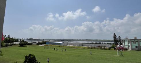 This is the view from one of my schools.  You can see the ocean from the second floor!