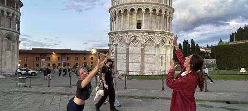 Visiting the leaning tower of Pisa