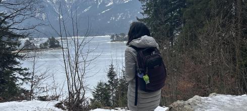 Me standing on the banks of the Eibsee and enjoying the view of the mountains.