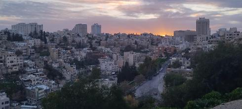 This is an overlook of Amman at Sunset. There are still so many individuals and families walking around the city at this hour