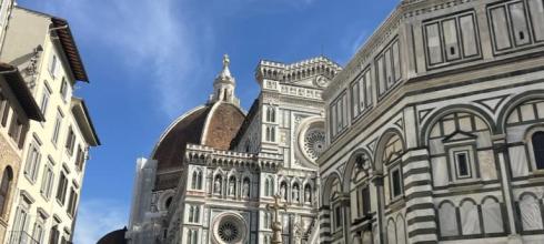 This spot has the Florence baptistery in the front and cathedral in the back so you can get baptized then go to church!