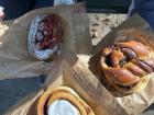 A trio of perfection: a classic cinnamon bun, a tart raspberry-filled pastry, and my favorite, a uniquely delicious cardamom bun. 