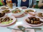 This is a traditional dinner spread. Yum!