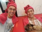 My friend and I spent some time with the salon dog