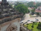 The temples and the traffic in Vientiane, Laos