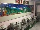 The donations in the school are across from this awesome art project!