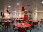 The galley, where people eat their meals aboard the ship