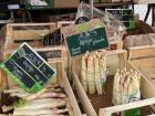 Krista: The star of the show! White asparagus for sale in a farmer's market