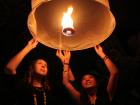 Lanterns illuminated by candlelight