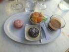 The desserts in Paris are delicious! This dessert is called a cafe gourmand. It comes with coffee and then surprise desserts-- you never know what you'll get!