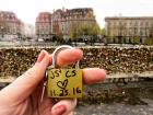 A lock on the bridge: my mom, my sister, and I!