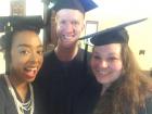 My friends and I as we waited to line up for our graduation ceremony last May. Can you see the excitement?
