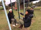 Who says you can't drink mate while swinging with friends?