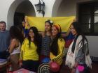 My Colombian friends posing with their national flag