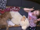 Nika playing with Dima