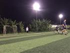 Playing soccer with some of my students