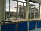 Sand samples line the lab bench as I dry them for further analysis